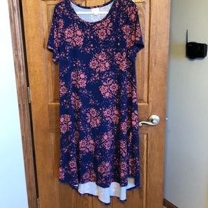 Lularoe 2XL Blue Boho Floral Print Carly NWOT